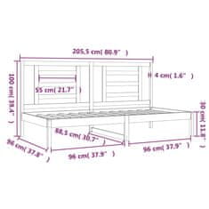 Vidaxl Denná posteľ čierna 90x200 cm borovicový masív