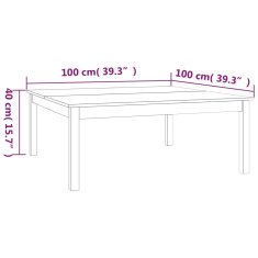 Vidaxl Konferenčný stolík sivý 100x50x41 cm masívna borovica