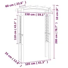 Petromila vidaXL Záhradný oblúk s mriežkou 150x60x210 cm, drevo