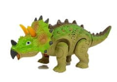 Lean-toys Dinosaurus na batérie Triceratops zelený