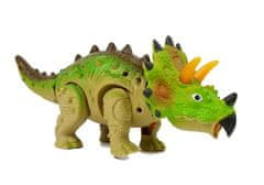 Lean-toys Dinosaurus na batérie Triceratops zelený