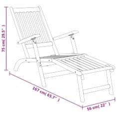 Vidaxl Vonkajšie kreslo na terasu s opierkou nôh 2ks akáciový masív