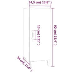 Petromila vidaXL Komoda lesklá biela 34,5x34x90 cm spracované drevo