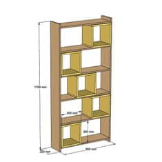 ASIR GROUP ASIR Knižnica BOX orech krémová