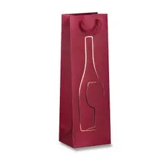 Darčeková taška Stampa a Caldo 120 x 90 x 370 mm, na fľašu červená