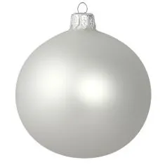Decor By Glassor Vianočná guľa biela matná (Veľkosť: 6)