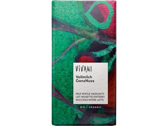 VIVANI BIO mliečna čokoláda s lieskovými orieškami 100g, VIVANI