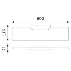 NIMCO Nikau NKC 30091B-60-90 Polica, 60 cm čierna matná - Nimco