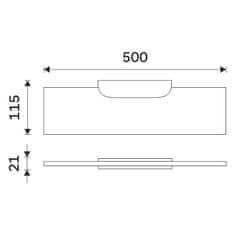 NIMCO Nikau NK 30091B-50-26 Polica, 50 cm chróm - Nimco