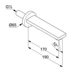 Kludi KLUDI ZENTASL Vaňový výtok 170mm 4860005 - Kludi