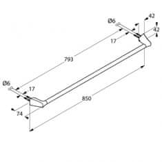 Kludi KLUDI AMBA Držiak osušky 850mm, chróm 5397905 - Kludi