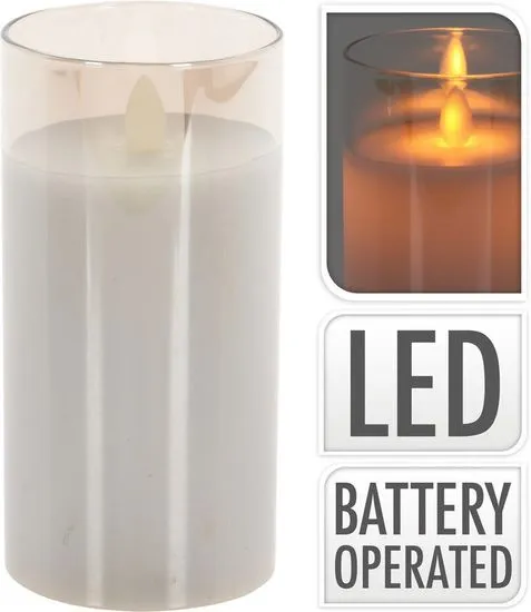 HOMESTYLING LED sviečka sklenená 7,5 x 15 cm teplá biela