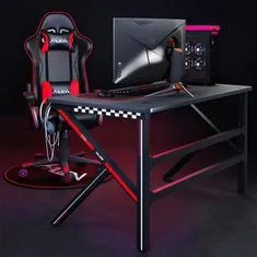 CASARREDO GAMER 1 herná stôl čierny/červený