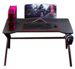 CASARREDO GAMER 1 herná stôl čierny/červený