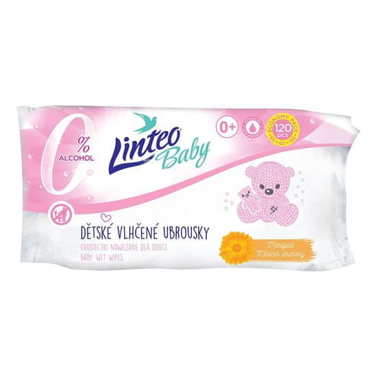 LINTEO Detské vlhčené obrúsky Baby 120 ks Soft and cream