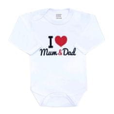 NEW BABY Body s potlačou I Love Mum and Dad, vel. 62 (3-6m)