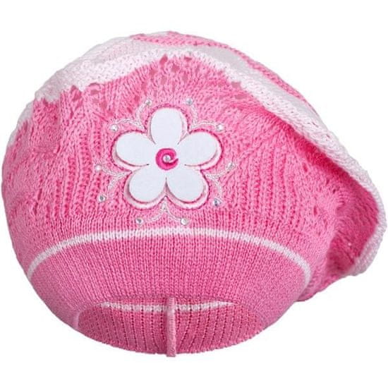 NEW BABY Pletená čiapočka-baret tmavo ružová, vel. 104 (3-4r)