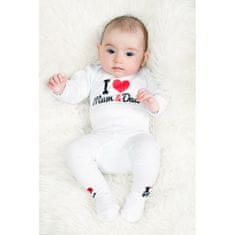 NEW BABY Body s potlačou I Love Mum and Dad, vel. 62 (3-6m)