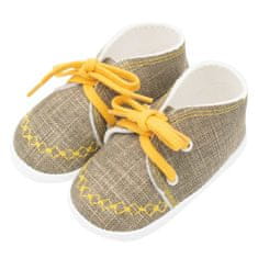 NEW BABY Dojčenské capačky tenisky jeans mustard 0-3 m, vel. 0-3 m