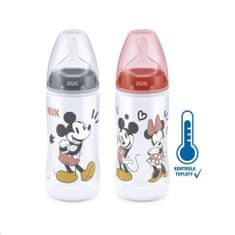 Manuka Health Dojčenská fľaša na učenie NUK Disney Mickey s kontrolou teploty 300 ml sivá