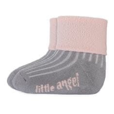 Little Angel Ponožky froté Outlast - tm. šedá/sv. ružová 20-24 | 14-16 cm
