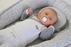 Little Angel Vankúšik pre novorodencov OUTLAST - pruh bielo šedý melír/šedý melír