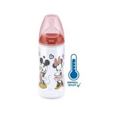 Manuka Health Dojčenská fľaša na učenie NUK Disney Mickey s kontrolou teploty 300 ml červená