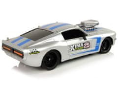 Lean-toys R/C športové auto 1:16 Silver Pilot Blue Stripes