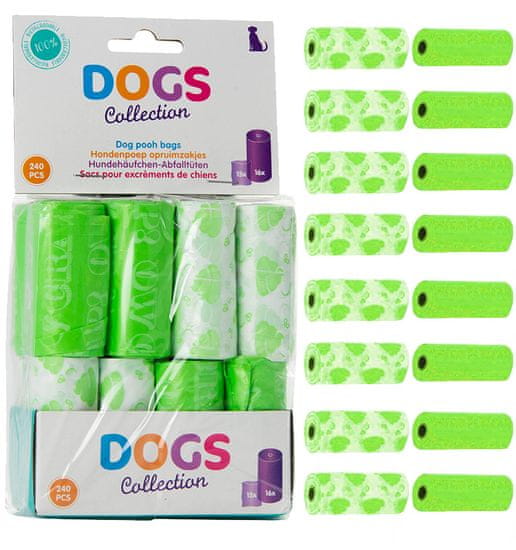 Dogs Collection Vrecká na psie exkrementy Biologicky rozložiteľné 240 KS Zelené