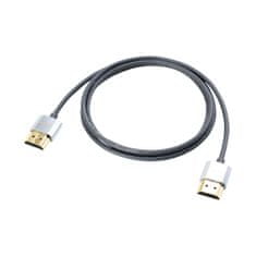 Lindy Kábel HDMI M/M 1m, Ultra High Speed+Eth UHD 2.0, 4K@60Hz, 18G, sivý, Slim, G pozl. kon., Cromo