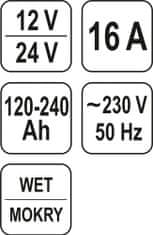 YATO Nabíjačka 16A 12/24V