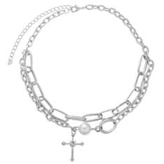 IZMAEL Náhrdelník Choker Cross-Strieborná KP21699