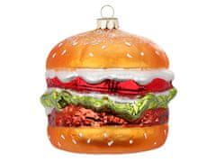 LAALU Vianočná sklenená ozdoba Cheesburger 10 cm