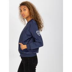 RUE PARIS Dámska bunda/mikina bomber s nášivkou RUE PARIS tmavo modrá RV-BL-8225.88_390494 L-XL