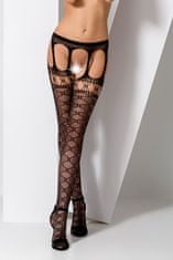 Passion Passion Stockings S025 (Čierna), sexy pančucháče s prestrihom