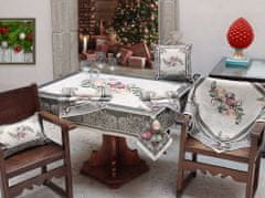 Dům Vánoc Vianočná obliečka na vankúš s motívom Vianočné ozdoby šedo-hnedý 45x45 cm