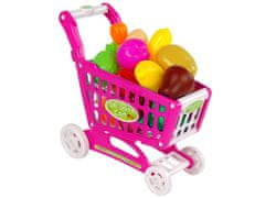 Lean-toys Obchod pokladňa kalkulačka vozík ružová Potravinárske výrobky