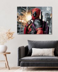 ZUTY Diamantové maľovanie - DEADPOOL S DETSKÝM BATOHOM YES 40x50 cm