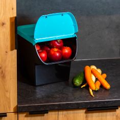 EDANTI Kôš na triedený odpad, Nádoba na triedenie odpadu VegBox ECO na zeleninu a ovocie, Box skladovací, čierno-modrá