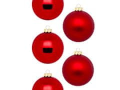LAALU Sada vianočných ozdôb 12 ks: ozdoby červené matné / lesklé 8 cm