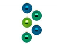LAALU Sada vianočných ozdôb 12 ks: modrá a zelená zmes 8 cm