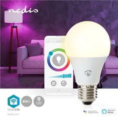 Nedis Múdra žiarovka SmartLife klisik, Wi-Fi, E27, 806 lm, 9 W, RGB / Teplá - studená bílá