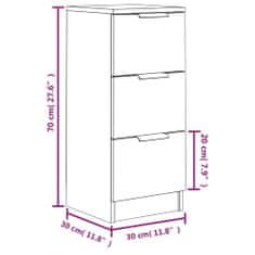 Petromila vidaXL Komody 2 ks biele 30x30x70 cm spracované drevo