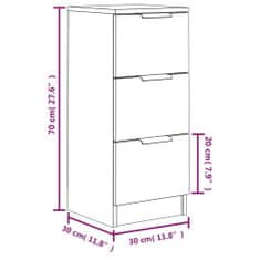 Petromila vidaXL Komody 2 ks sivý dub sonoma 30x30x70 cm spracované drevo