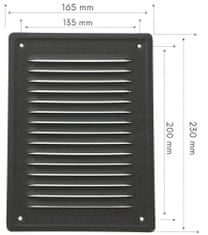 BOBIMARKET vetracia mriežka kovová 14x21 komínová mriežka grafitová