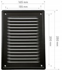 BOBIMARKET kovový ventilačný list 14x21 čierny