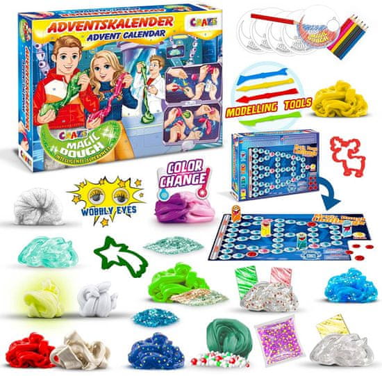 Craze Kreatívny Adventný kalendár Magic Dough - modelovacia hmota