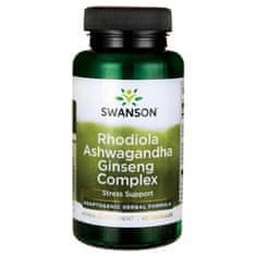 Swanson Rhodiola Ashwagandha Ginseng Complex, 60 kapsúl