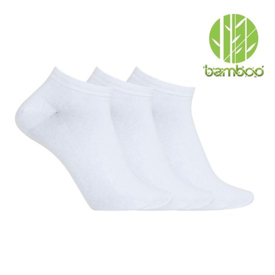 commshop 3x Bambusové členkové ponožky - Biele 35-38
