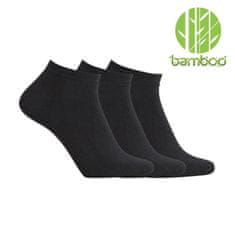 commshop 3x Bambusové členkové ponožky - Čierne 39-42